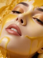 Pudim de leite condensado cremoso com calda caramelizada dourada em prato branco