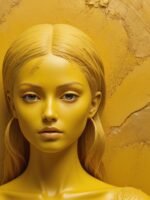 Fatia de bolo de fubá caipira amarelo e fofinho servida em prato branco com sementes de erva-doce na superfície