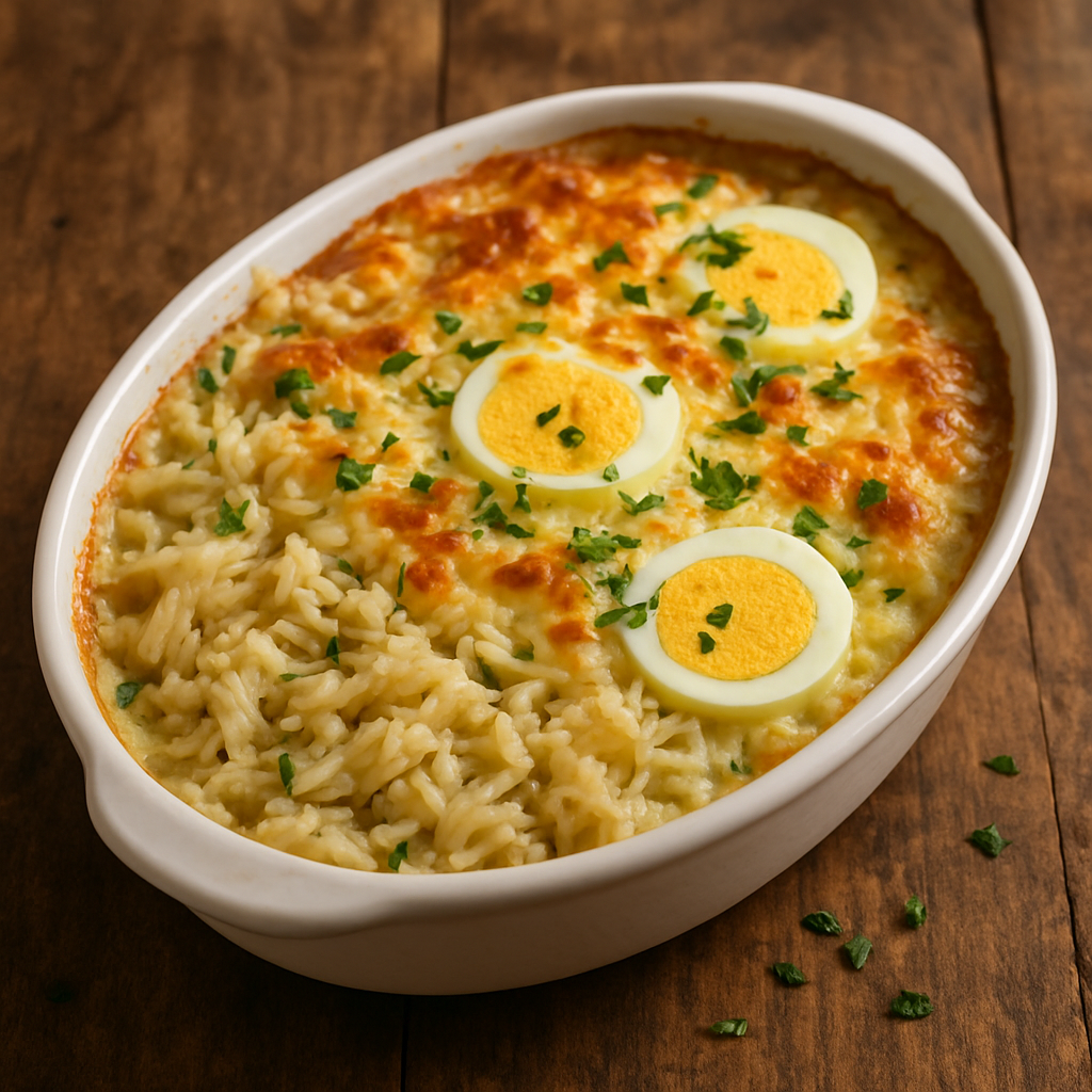 bacalhau com creme de leite gratinado em travessa com queijo dourado e salsa picada