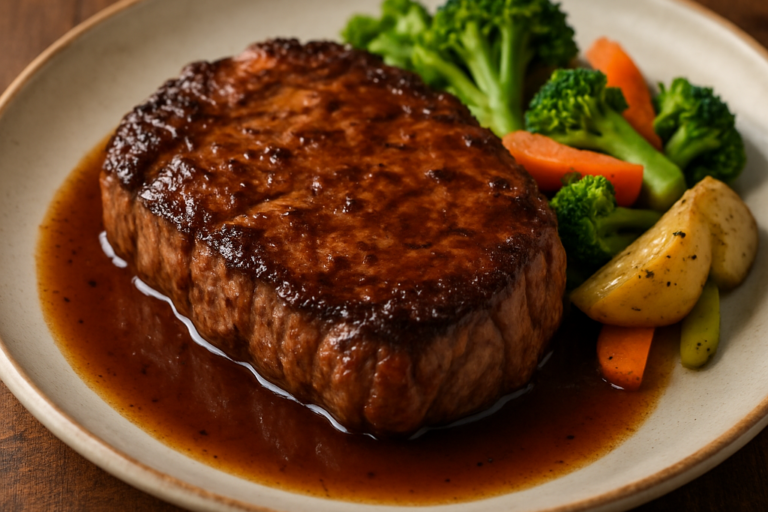 Camapeixe Sem Mistério servido em refratário de vidro com camarão, peixe, legumes e leite de coco