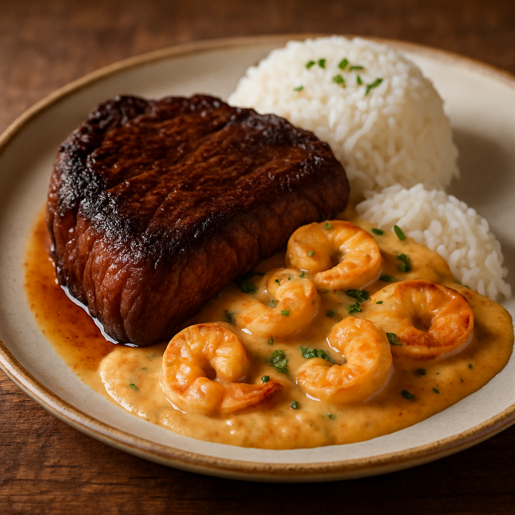 chiclete de camarão cremoso com mussarela derretida e molho de leite de coco em panela rústica