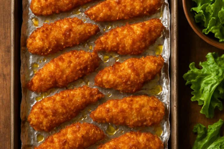 Filé Saudável da Kika empanado em bolacha salgada e assado no forno, crocante e dourado