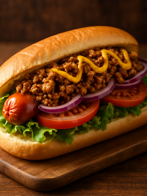 hot dog diferente enrolado em pão de forma dourado e crocante em bandeja com queijo derretido