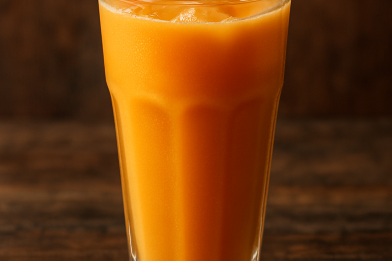 copo de leite de camela cremoso e gelado com espuma e canela polvilhada por cima