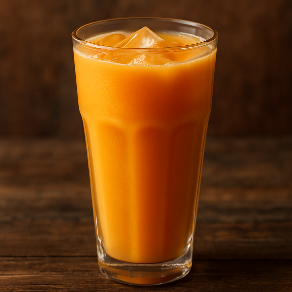 copo de leite de camela cremoso e gelado com espuma e canela polvilhada por cima