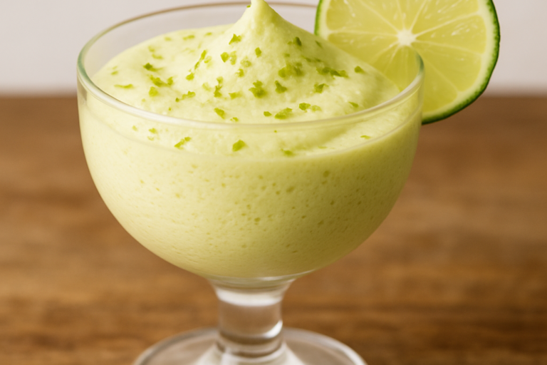 Mousse de Limão Light aerada em taça de vidro com raspas de limão por cima