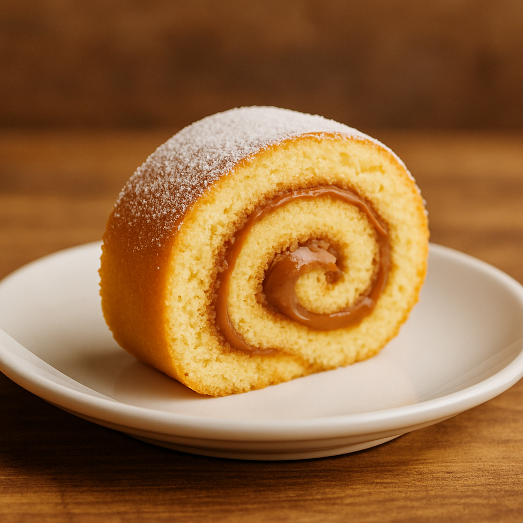 Fatias de rocambole de carne recheado com presunto, mussarela e ovos cozidos mostrando a espiral ao corte