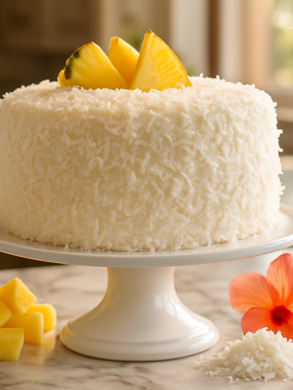 Bolo de coco com abacaxi: receita da chef Janaína Torres viraliza