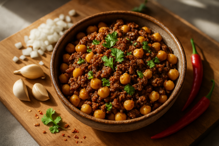 Grão-de-bico com carne moída picante: refeição prática em 2026