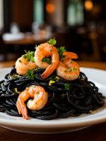 Tagliolini nero ai gamberi: prato do Altruísta encanta SP