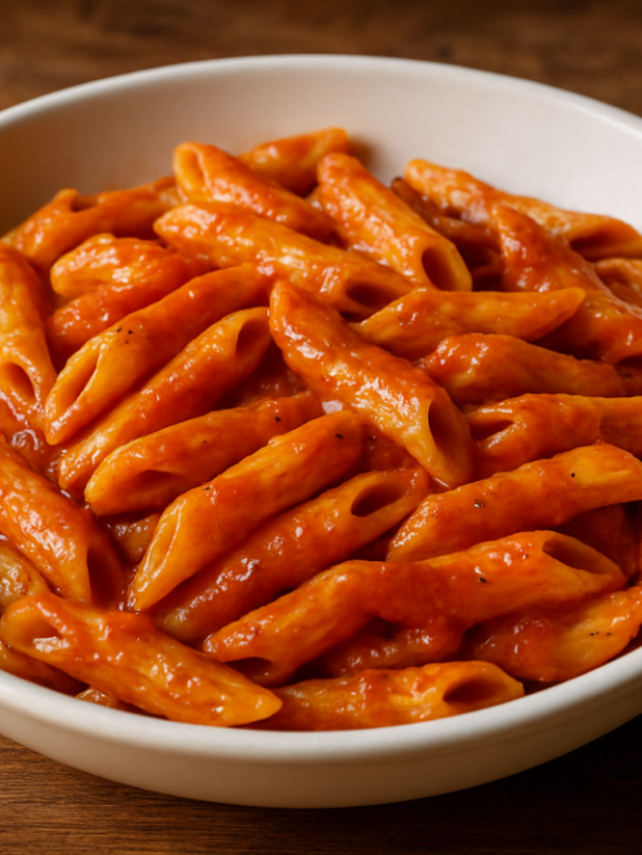 macarrão de preguiçoso cremoso com mussarela gratinada em refratário de vidro