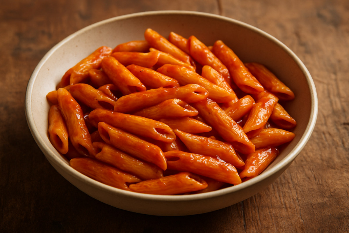 Macarrão shopy suey com tiras de carne, brócolis e cenoura cobertos de molho shoyu brilhante em prato fundo