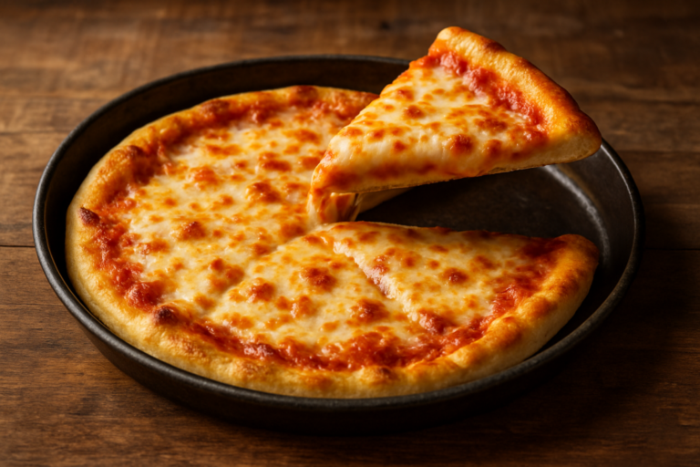 massa para pizza doce ou salgada caseira com bordas douradas e queijo derretido em assadeira