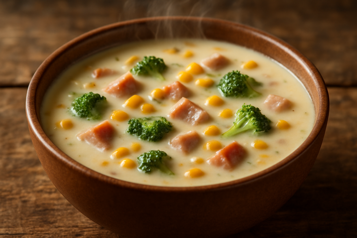 sopa inglesa cremosa em molheira branca, molho rosado com maionese e catchup pronto para servir