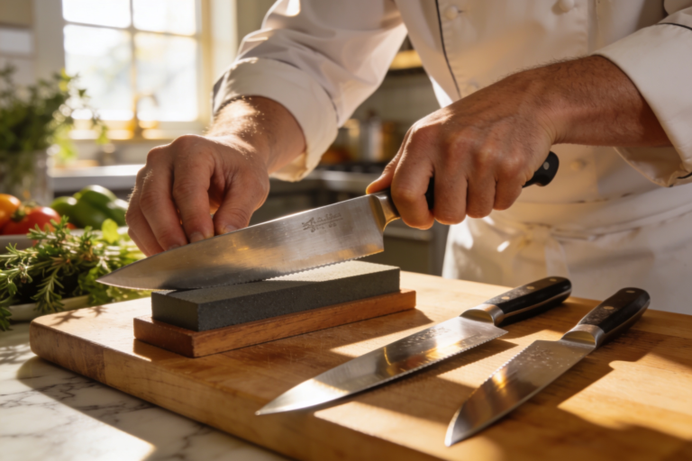 Como amolar facas de cozinha: técnica caseira de chefs em 2026